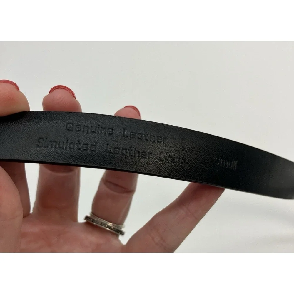 Calvin Klein Leather Belt Women S Black CK Logo Classic Preppy Minimalist Office